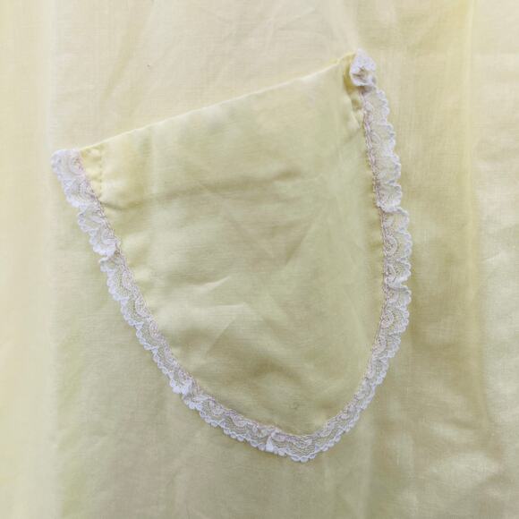 American VINTAGE 70's Katz MEDIUM Yellow Floral Patient Sleep Gown Dress - Picture 5 of 12